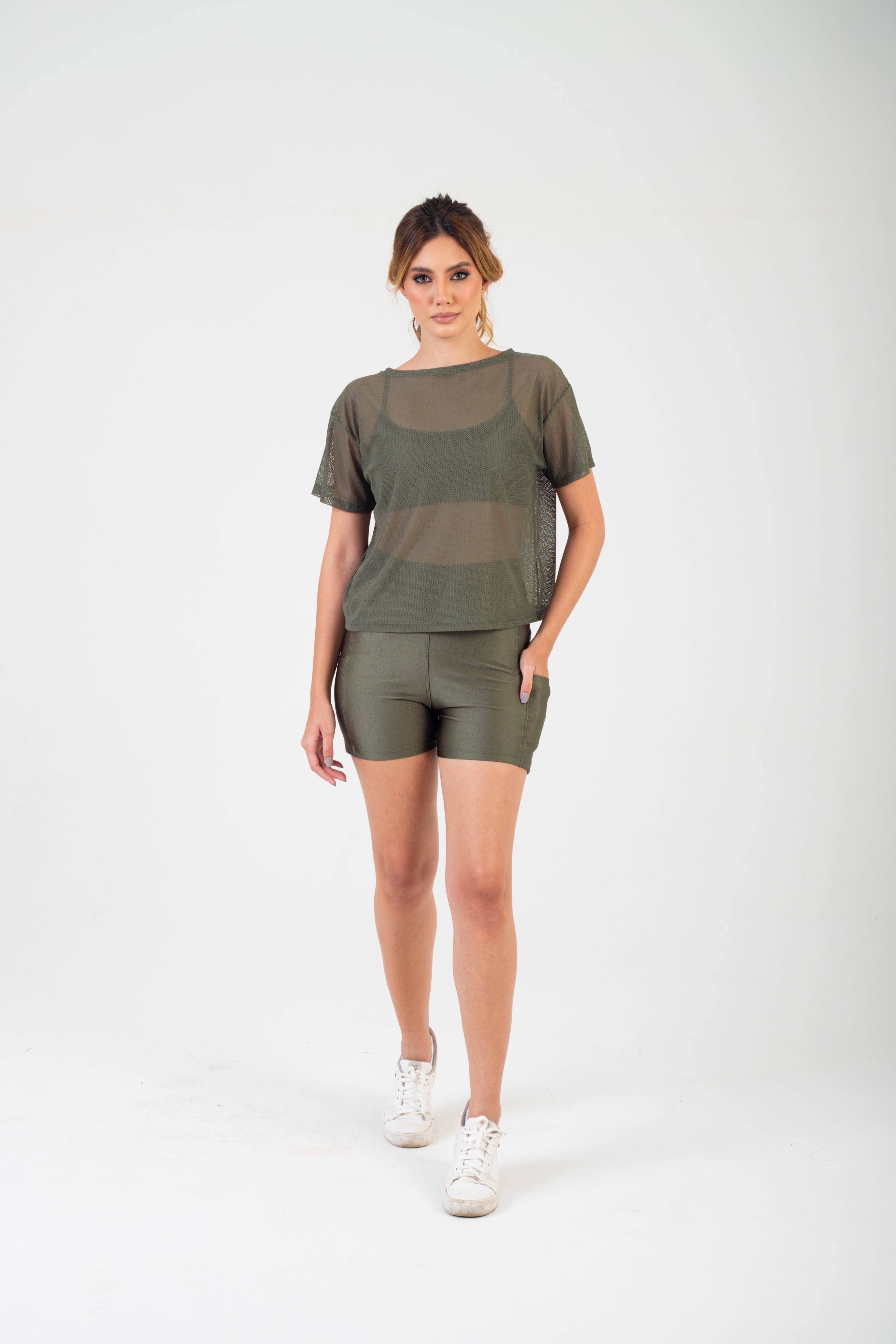 BLUSA CROPPED ESSENCIAL TELA CORAL - MAJOR