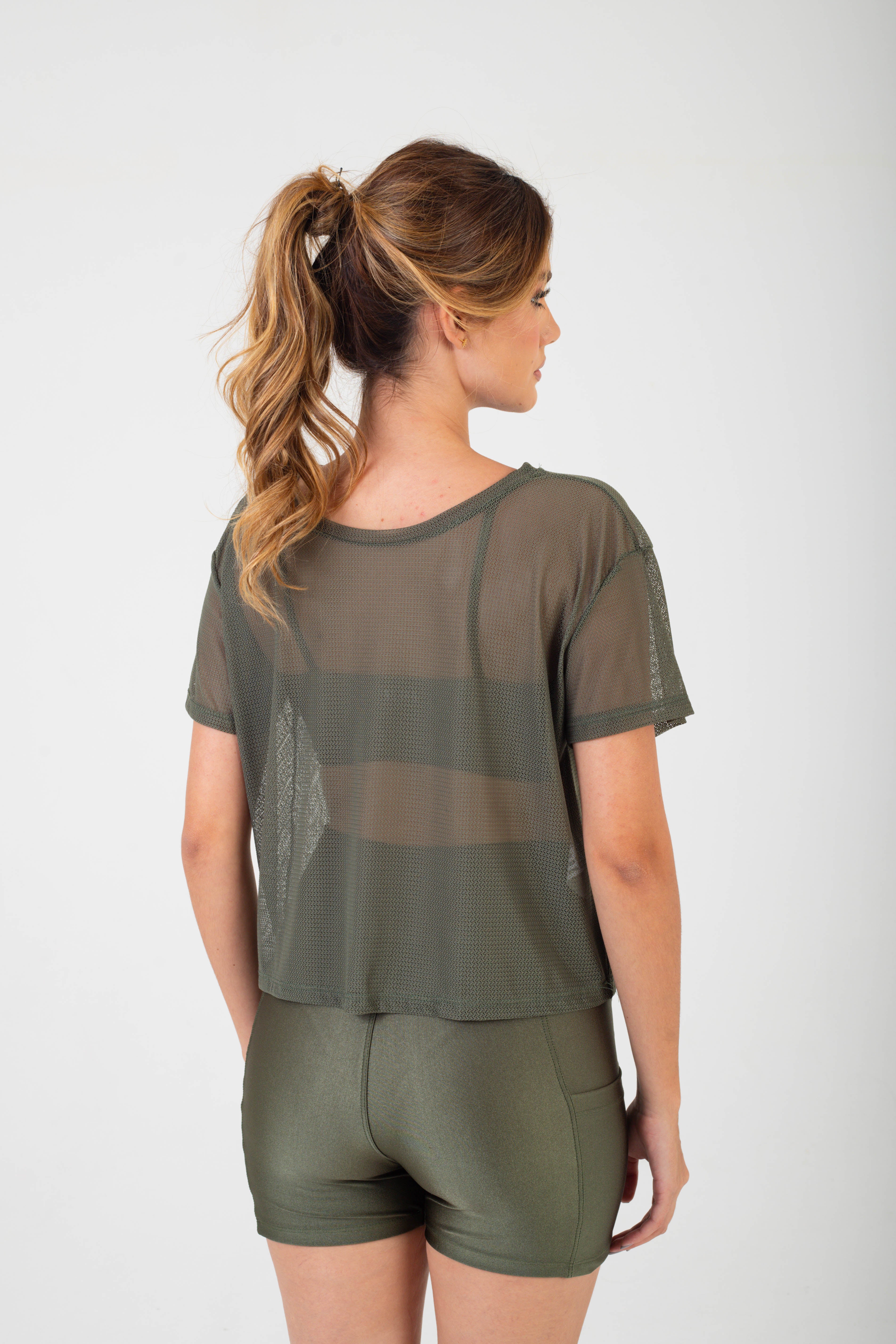 BLUSA CROPPED ESSENCIAL TELA CORAL - MAJOR