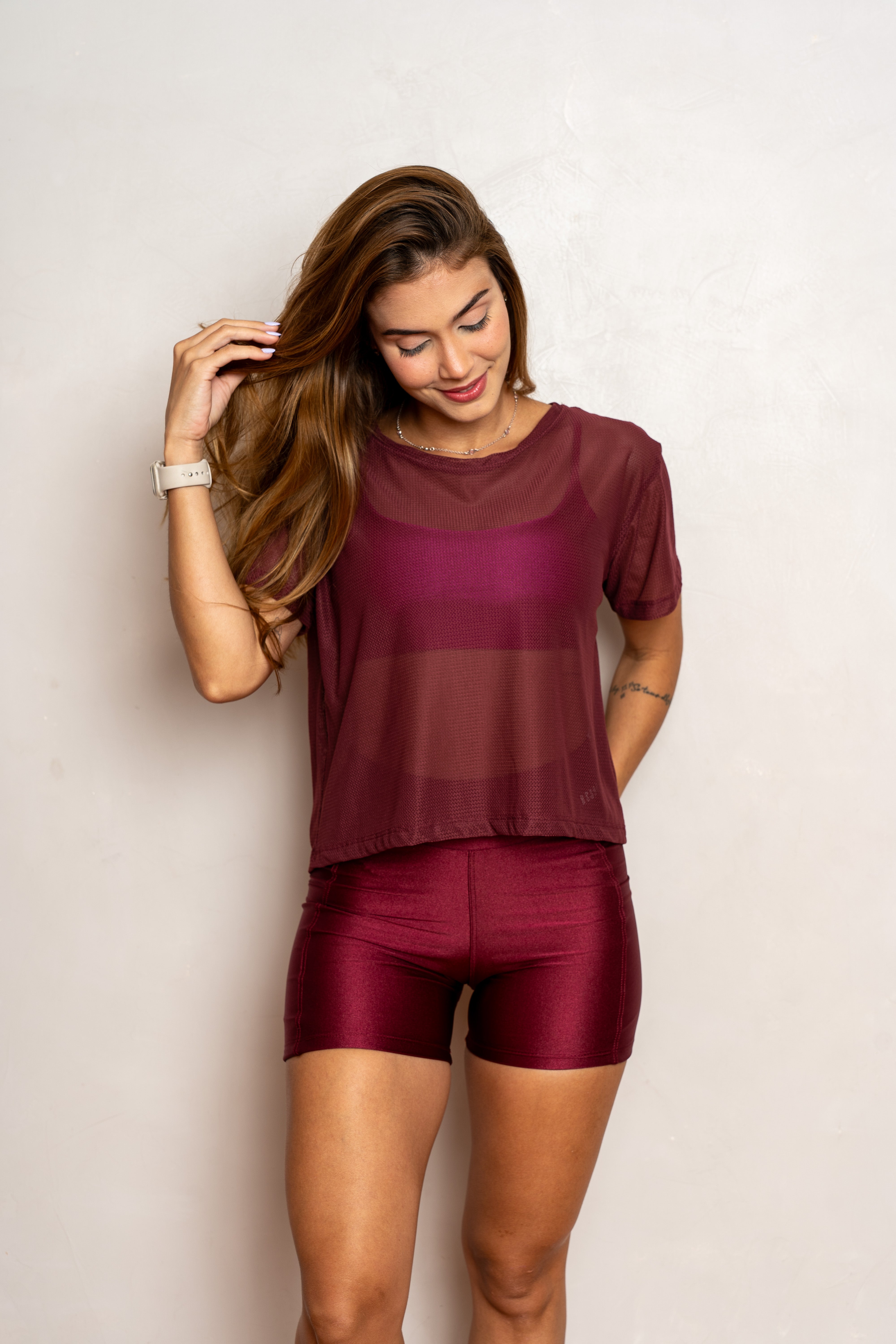 BLUSA CROPPED ESSENCIAL TELA CORAL - SENSUALE
