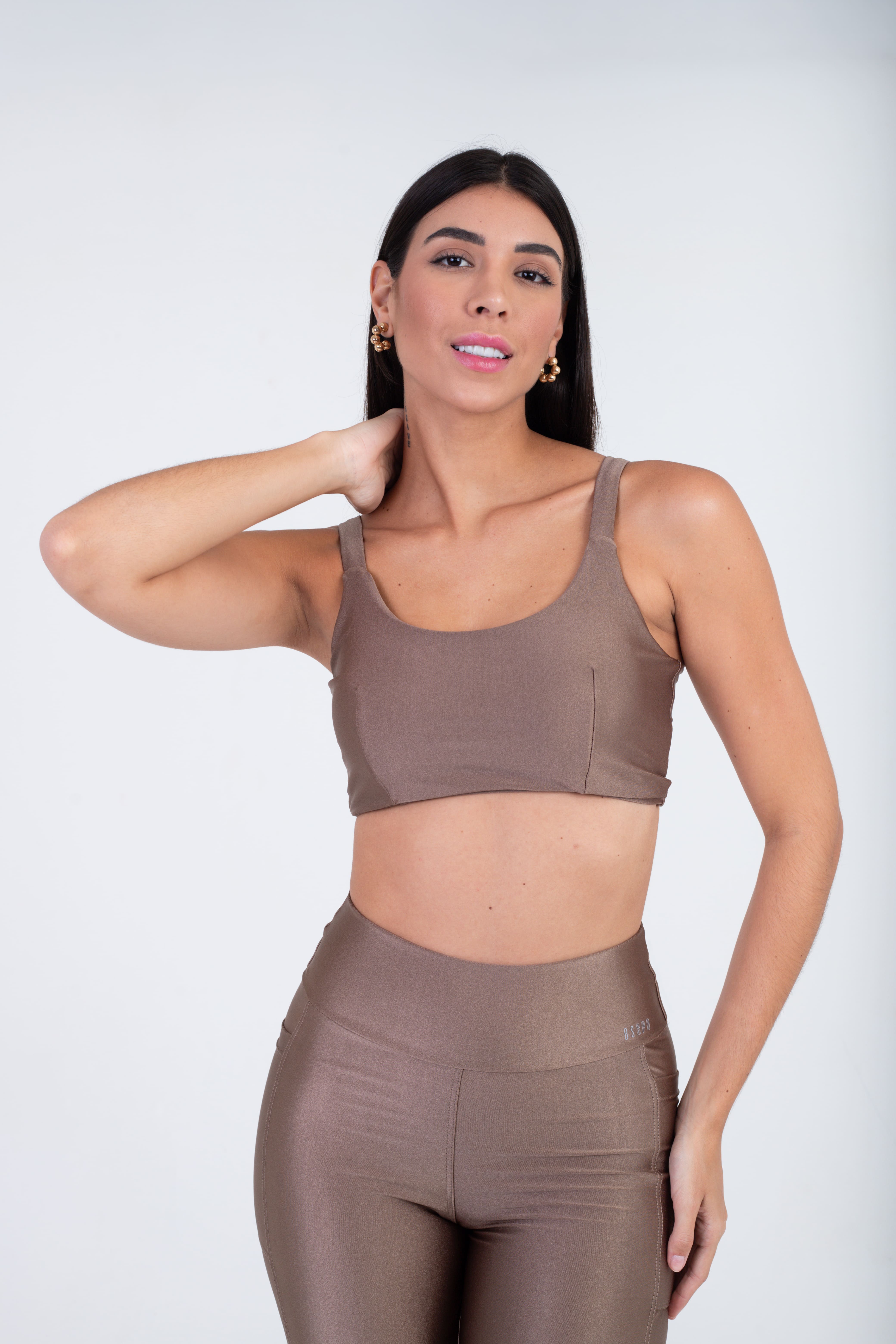TOP ALCA LARGA GLOW ACTIVE - CASTANHO