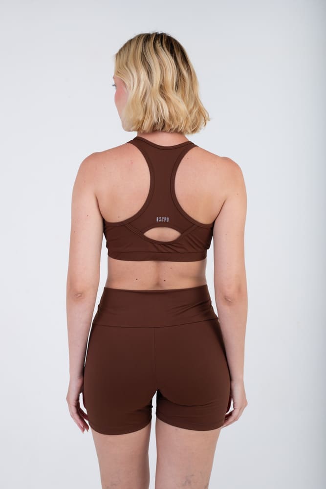 CROPPED TOP DECOTE V NADADOR MOVING - COFFEE