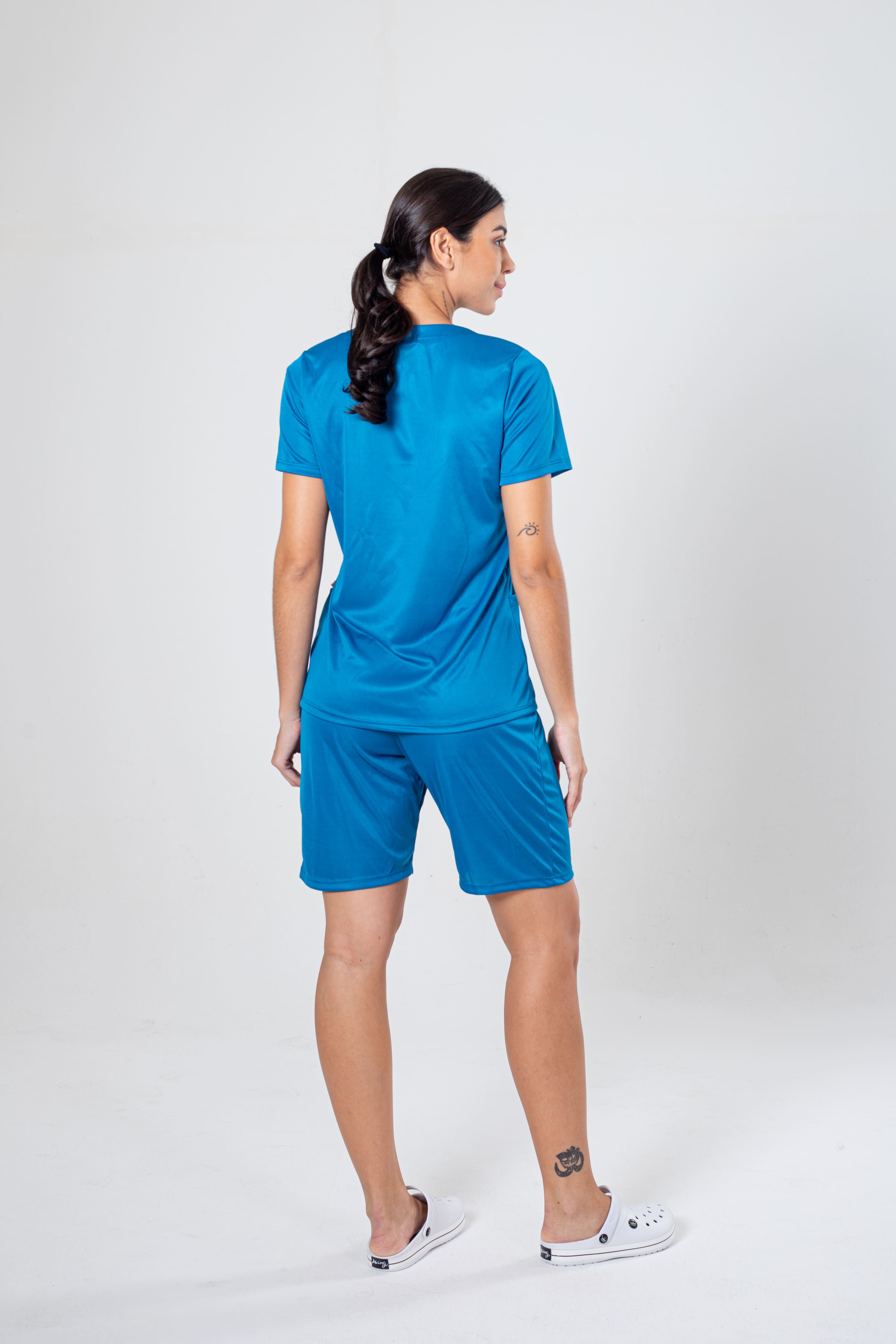 CONJUNTO FARDAMENTO HELANCA LIGHT GOLA R COM BERMUDA - AZUL PETROLEO