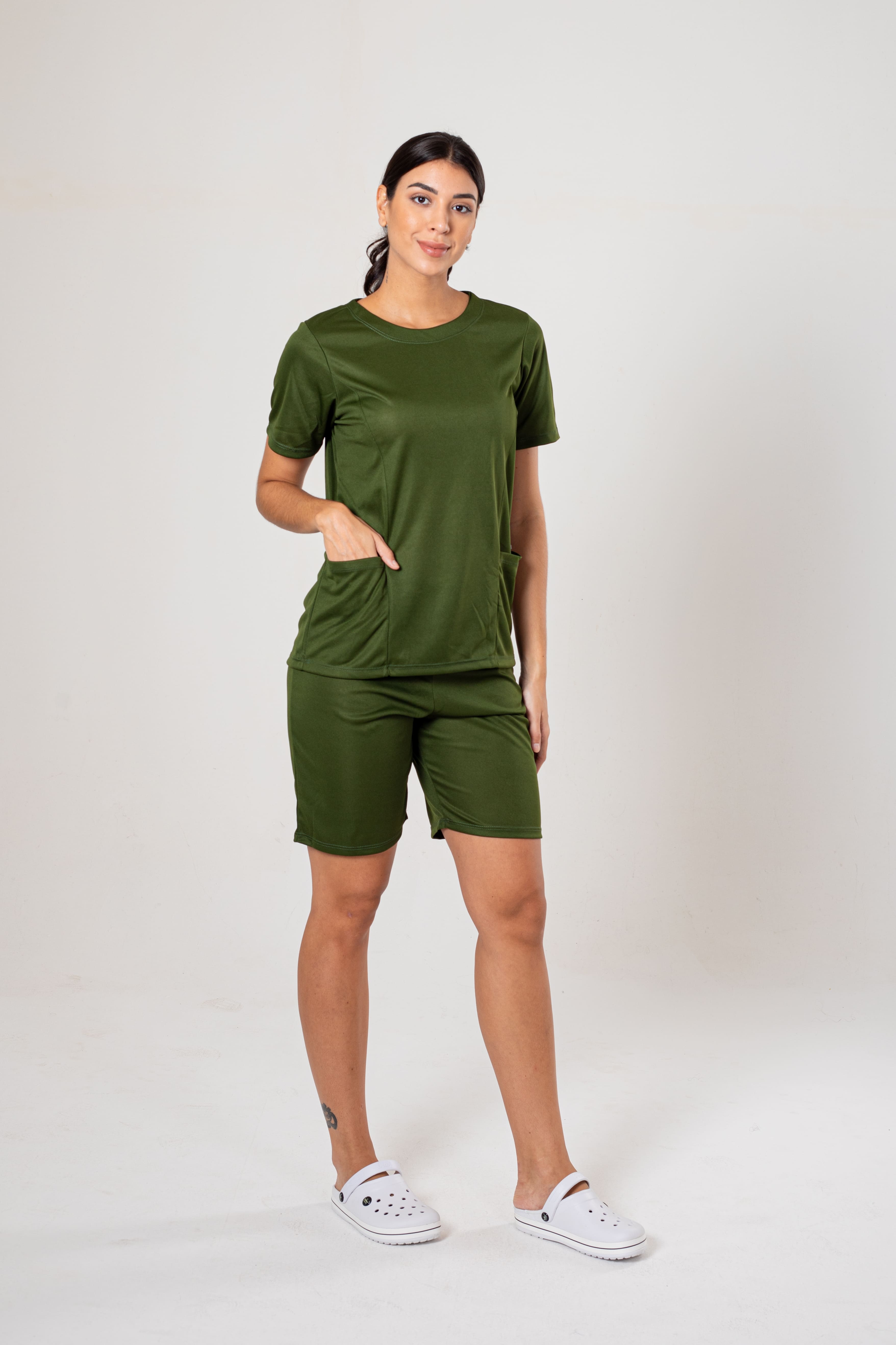 CONJUNTO FARDAMENTO LIGHT GOLA R COM BERMUDA - OLIVINE