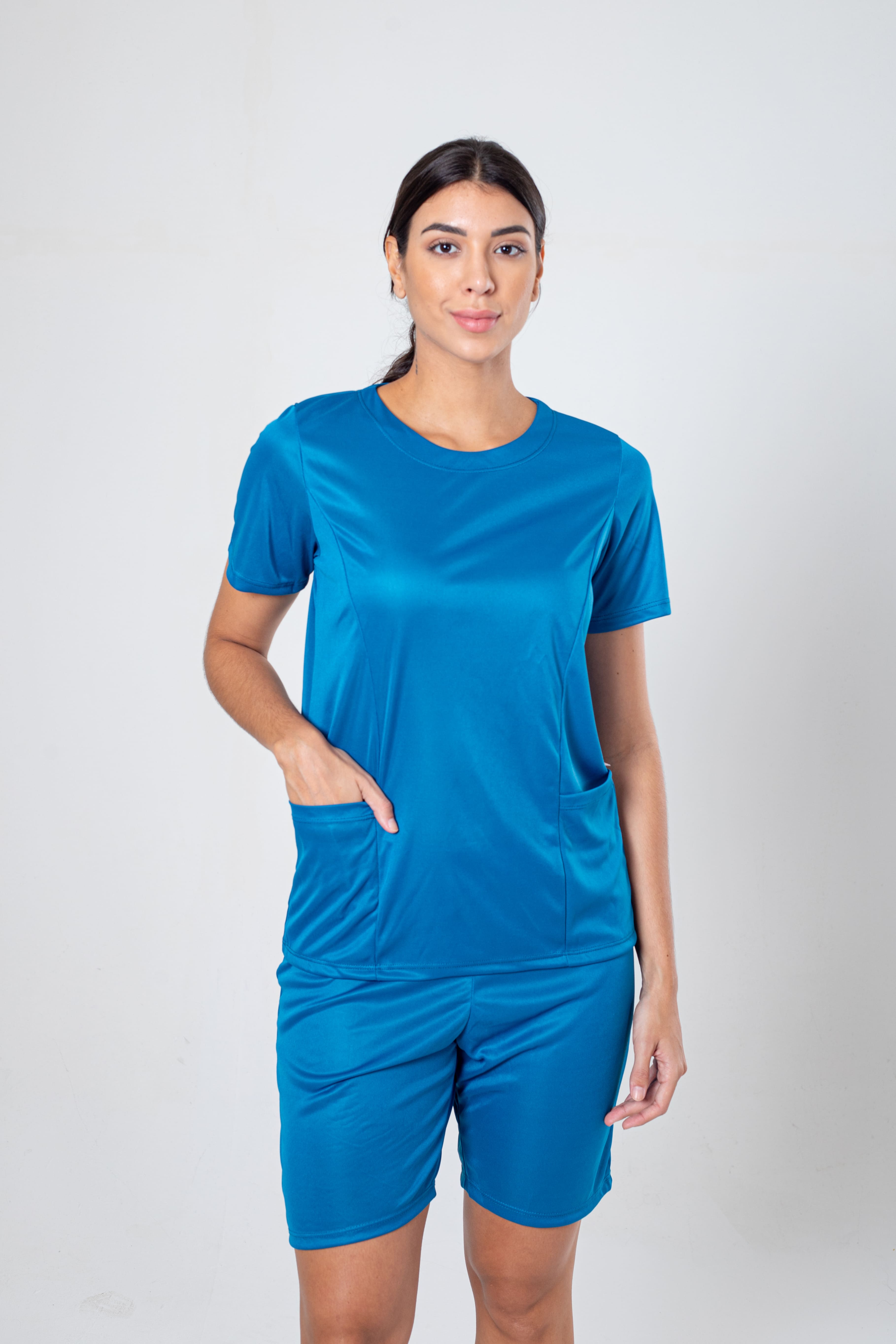 CONJUNTO FARDAMENTO HELANCA LIGHT GOLA R COM BERMUDA - AZUL PETROLEO