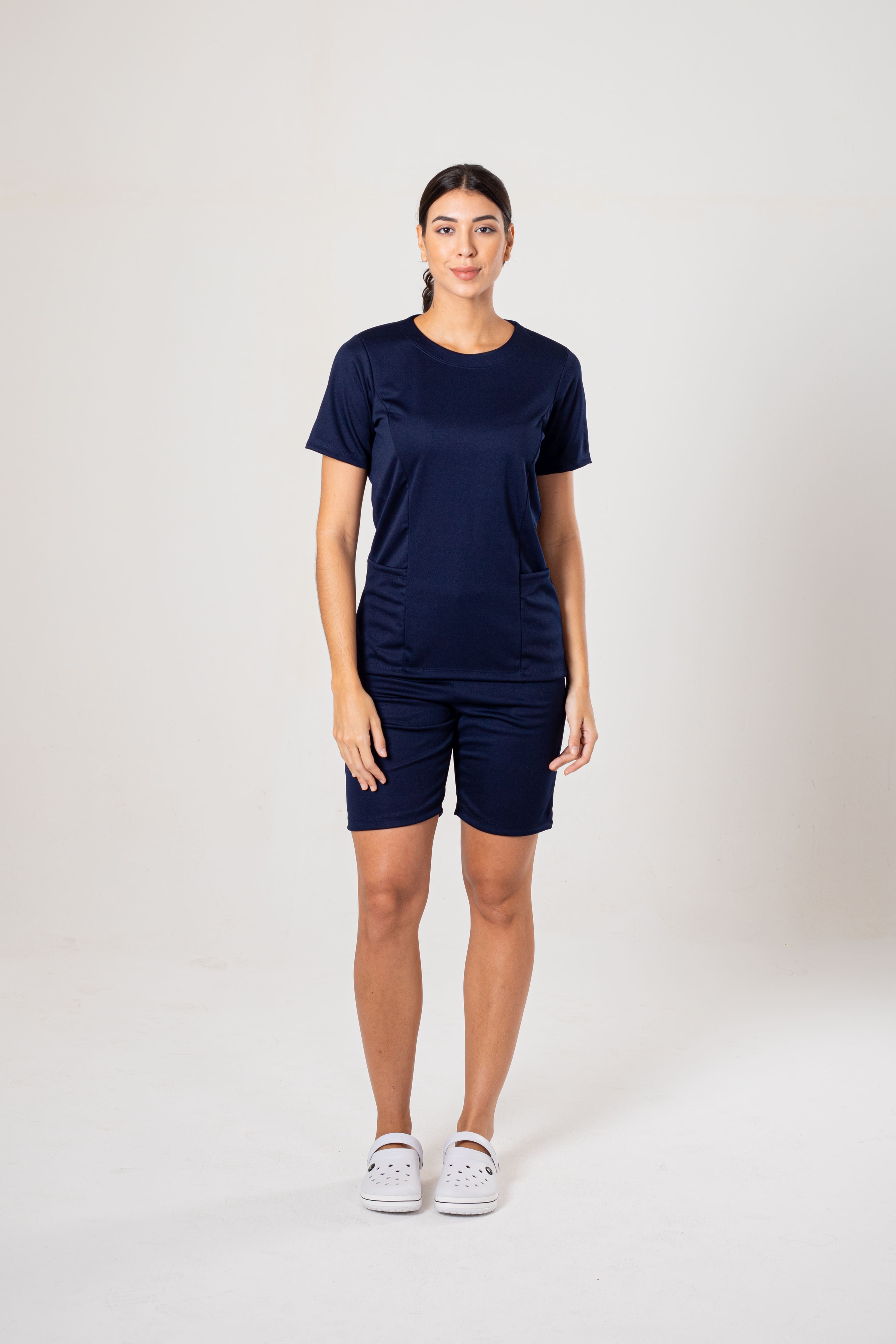 CONJUNTO FARDAMENTO HELANCA POP GOLA REDONDA COM BERMUDA - MARINHO