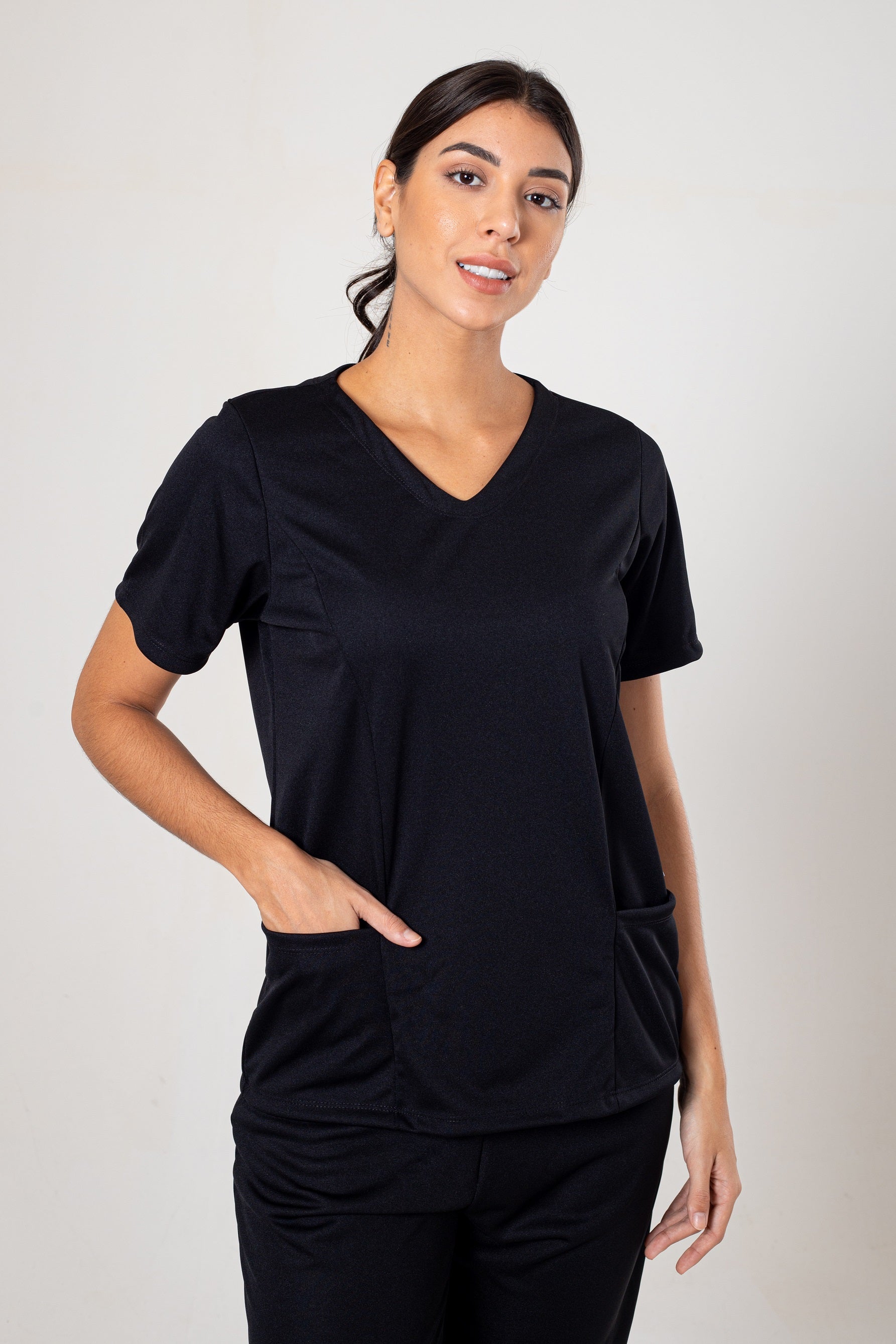 CONJUNTO FARDAMENTO POP GOLA V COM CALCA HELANCA POP - PRETO