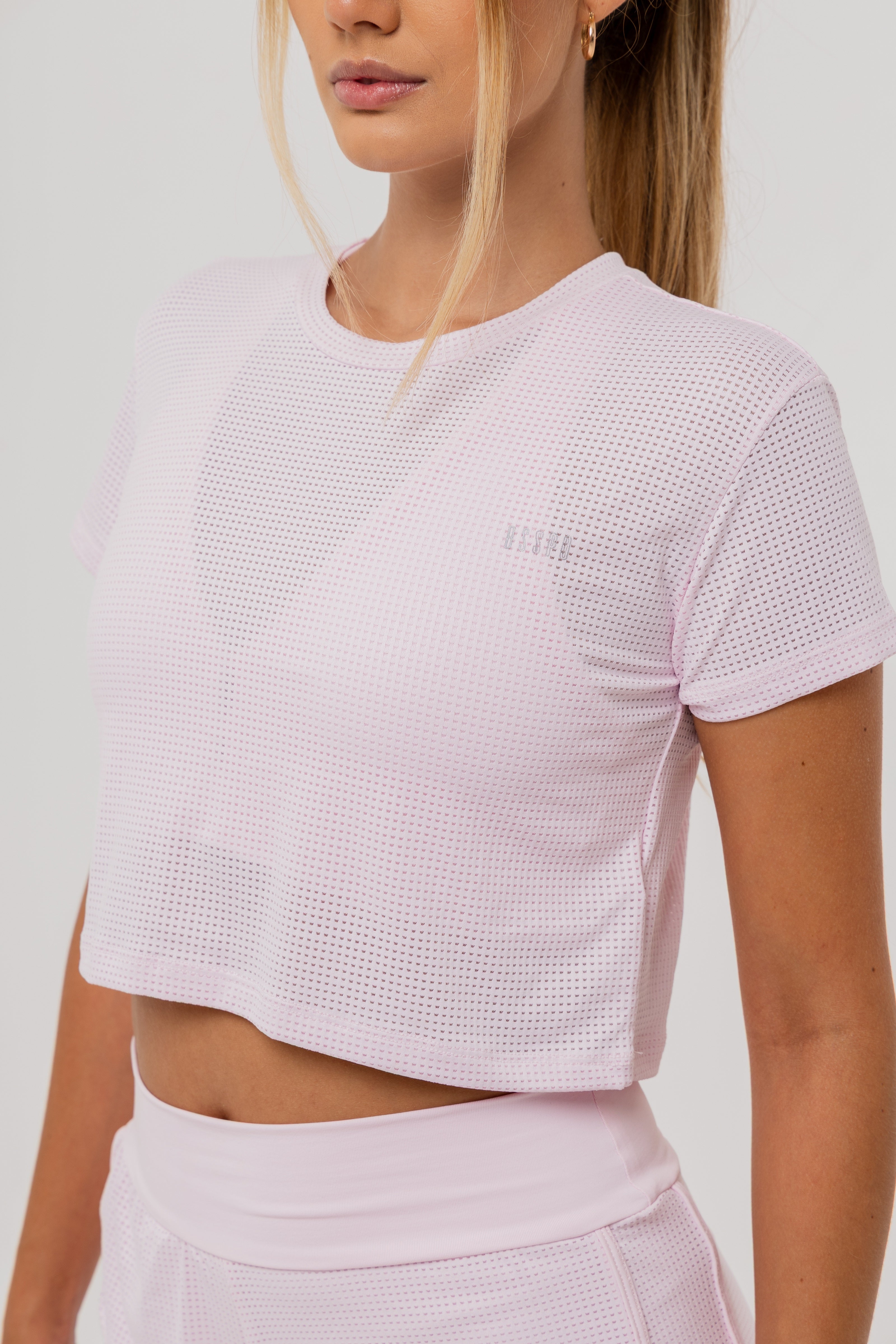 BLUSA CROPPED MANGA CURTA ACTIVE FRESH - LIGHT PINK
