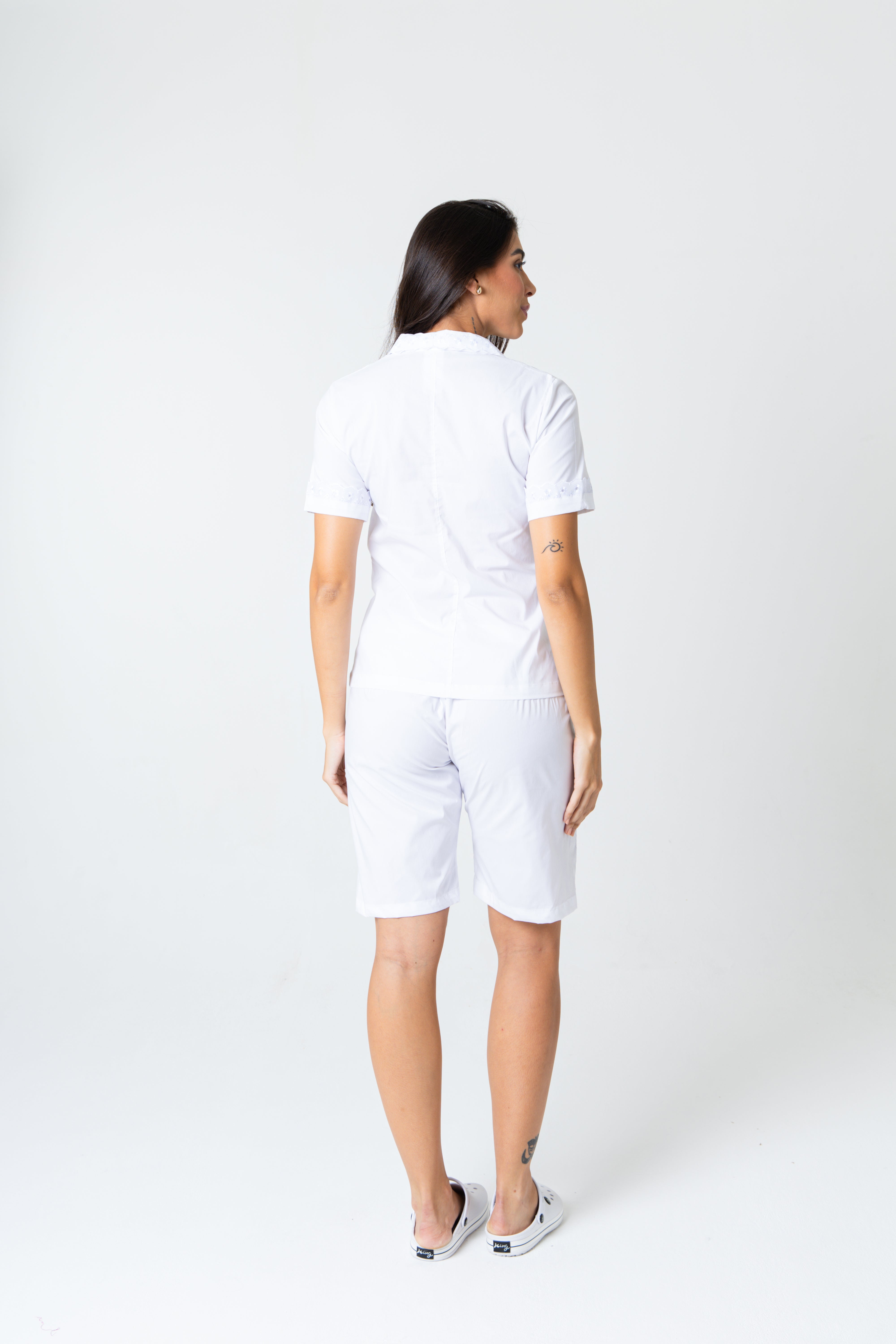 CONJUNTO FARDAMENTO LISBELLA  COM BERMUDA - BRANCO