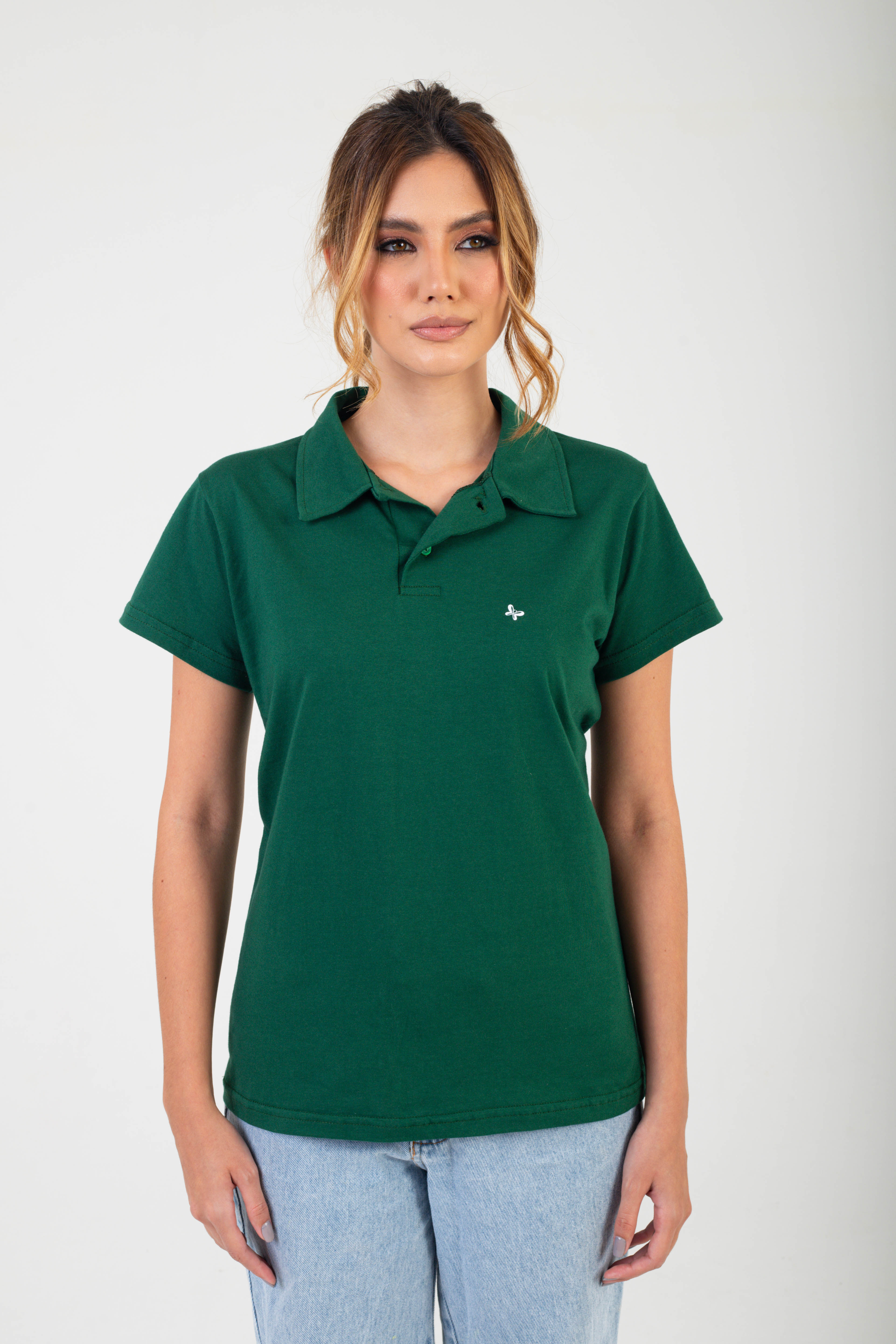 BLUSA POLO FEMININA - VERDE MILITAR