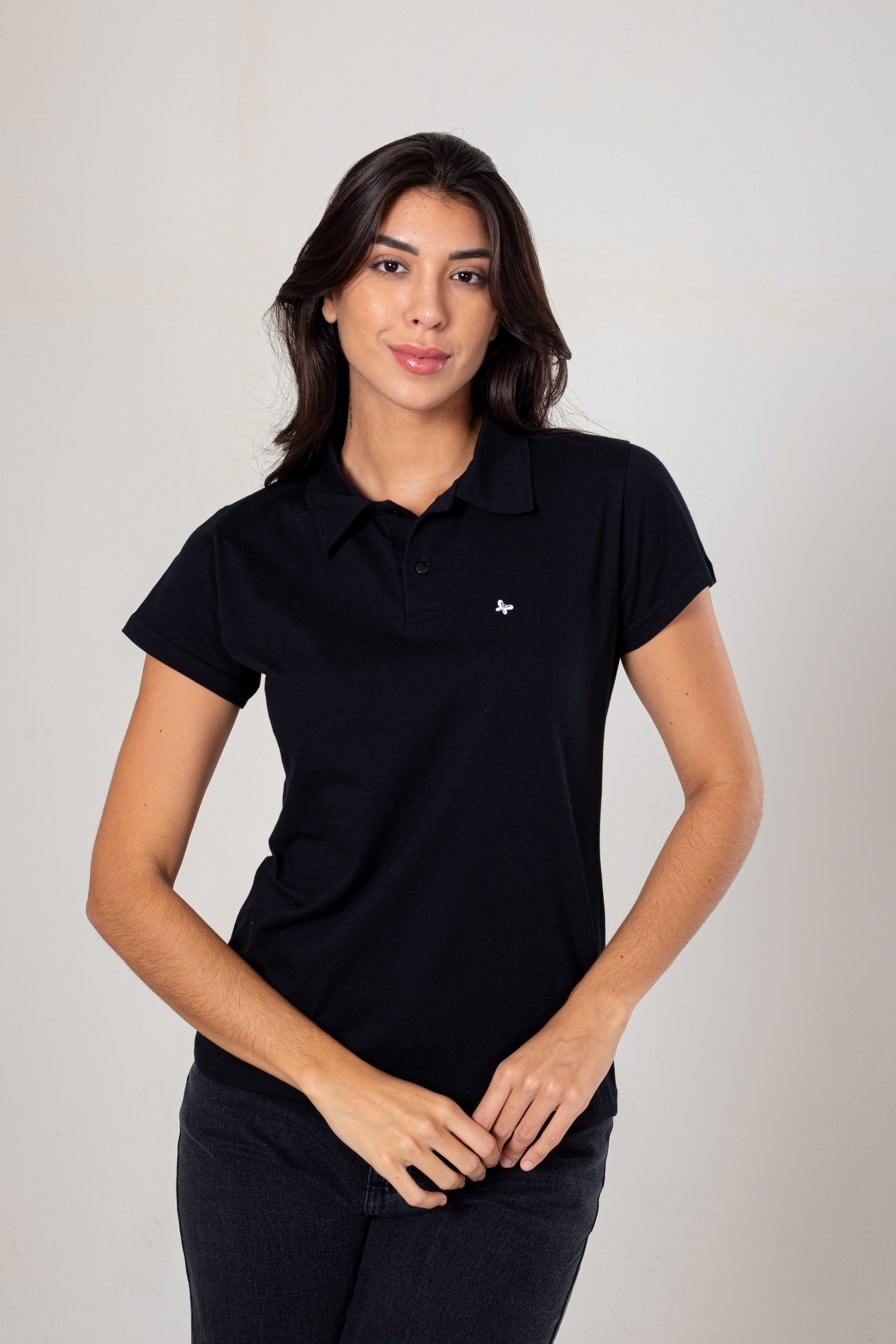 BLUSA POLO FEMININA - PRETO
