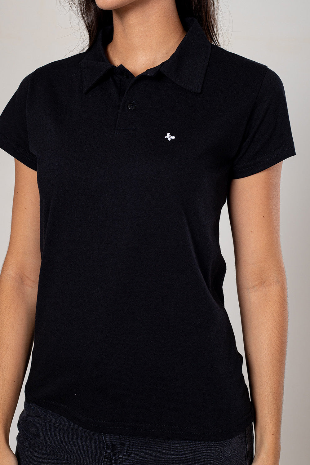 BLUSA POLO FEMININA - PRETO