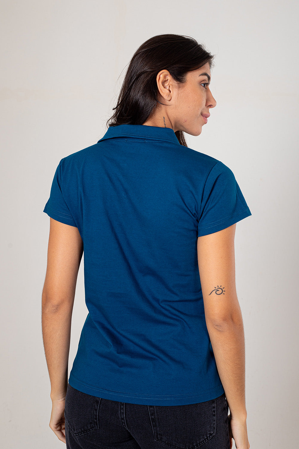 BLUSA POLO FEMININA - VERDE PETRÓLEO