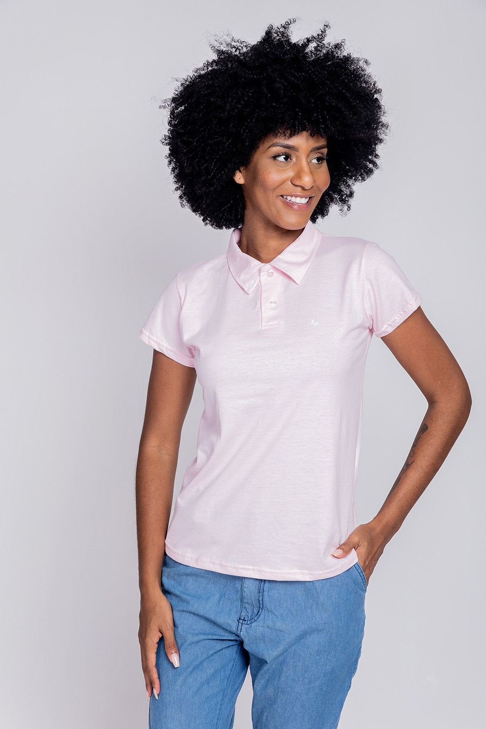 BLUSA POLO FEMININA - ROSA