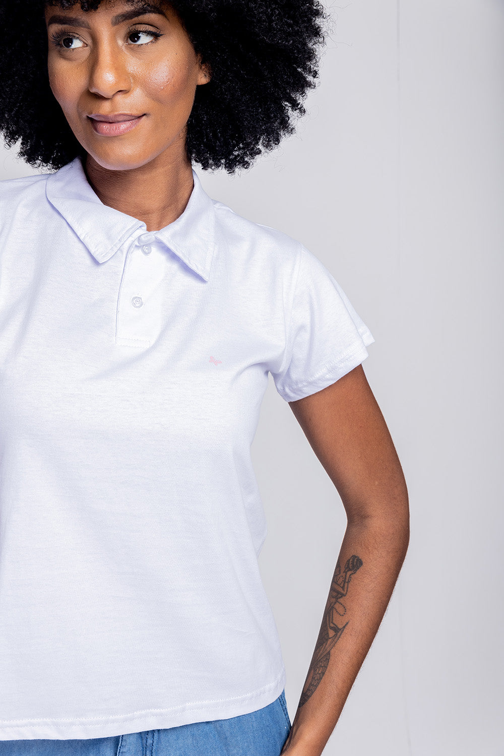 BLUSA POLO FEMININA - BRANCO