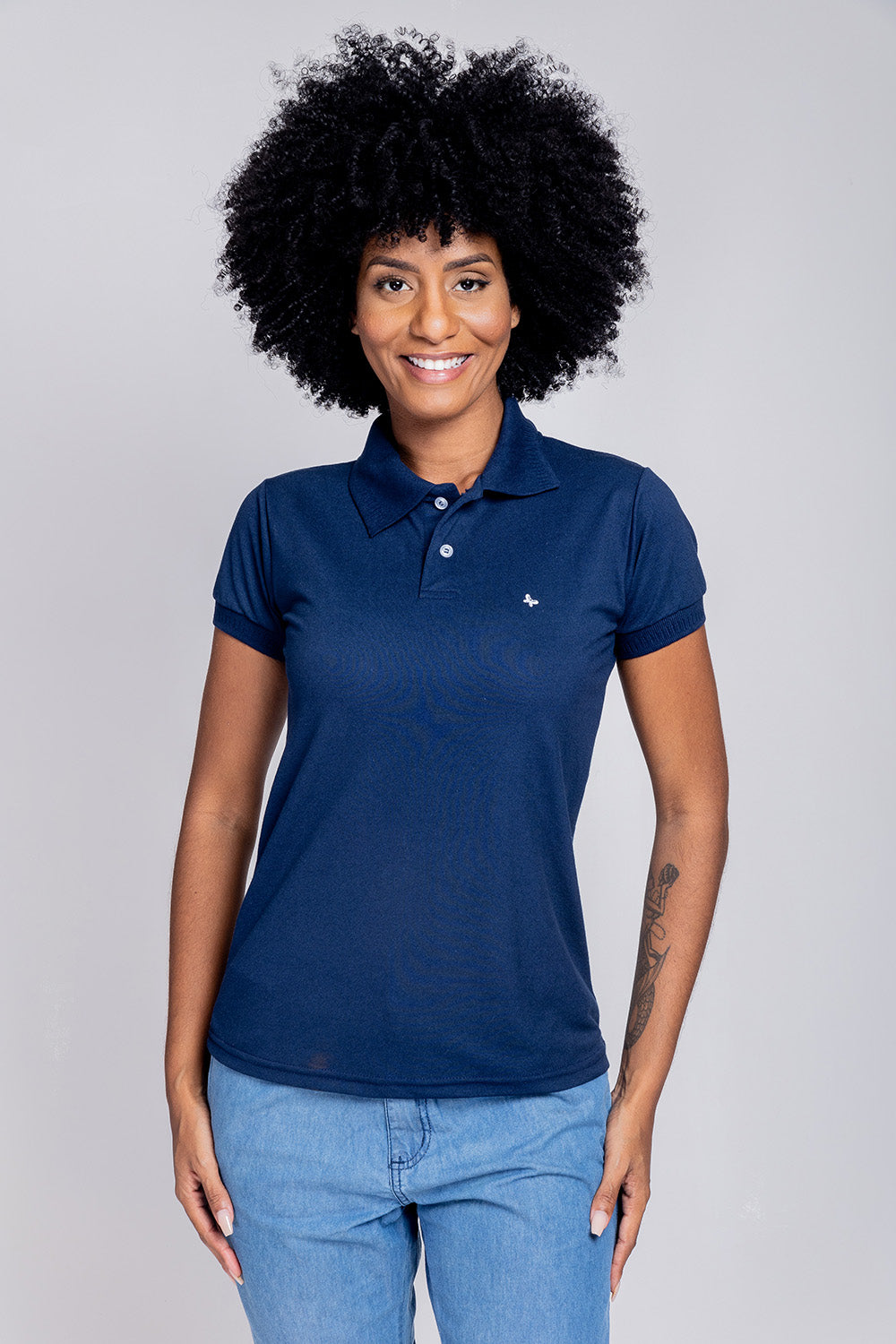 BLUSA POLO FEMININA - MARINHO