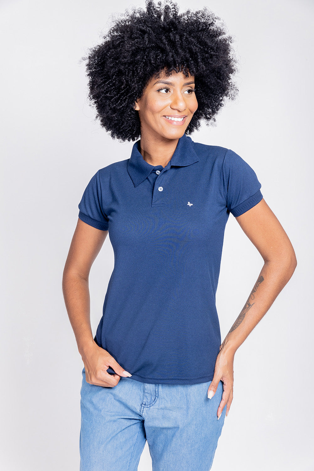 BLUSA POLO FEMININA - MARINHO