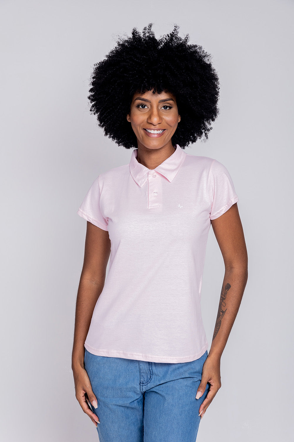 BLUSA POLO FEMININA - ROSA