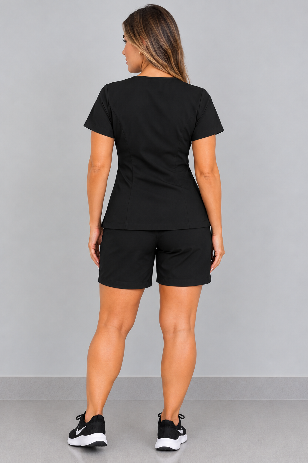 CONJUNTO FARDAMENTO POP GOLA V BERMUDA  PRETO