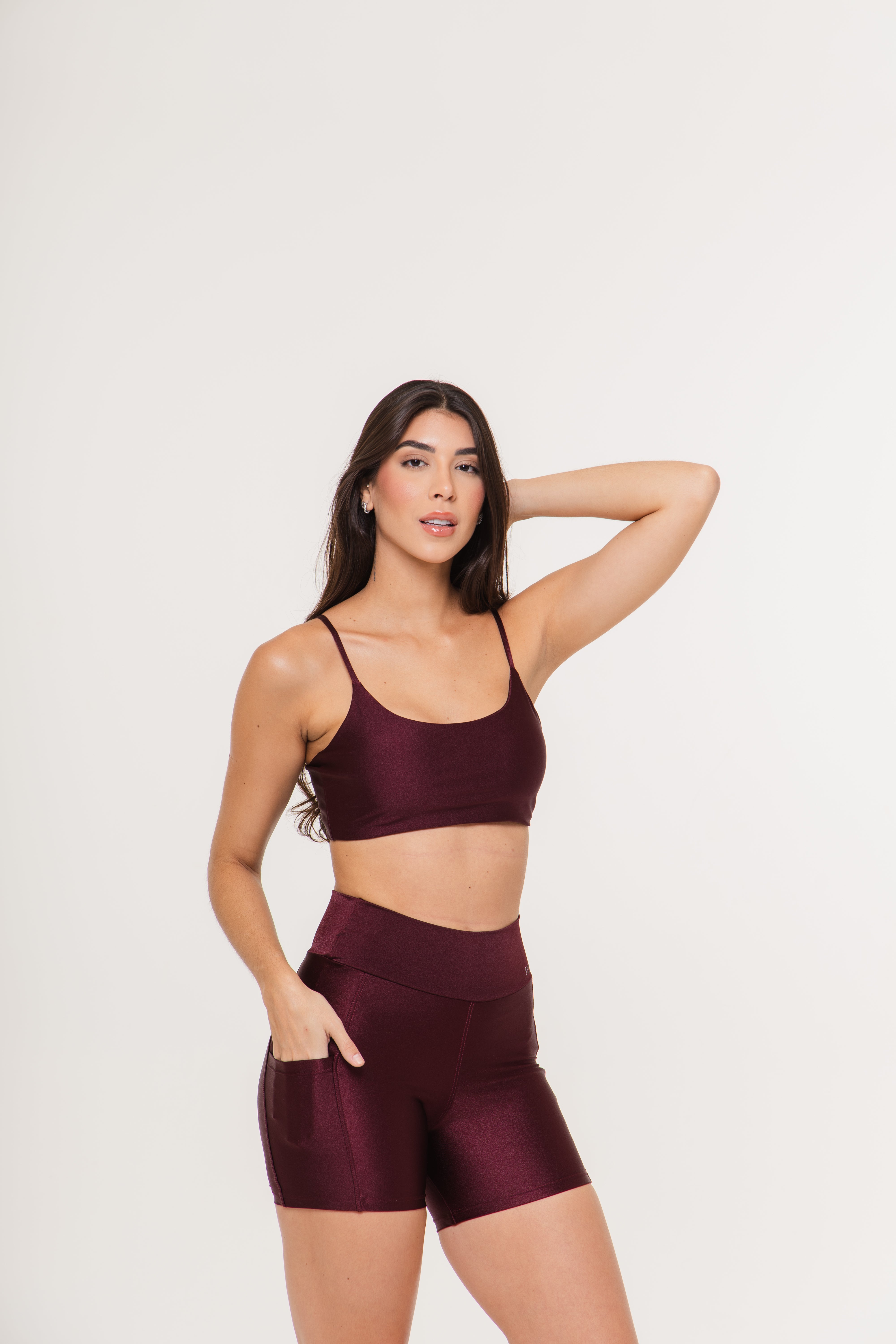TOP ALÇA FINA GLOW BORDO