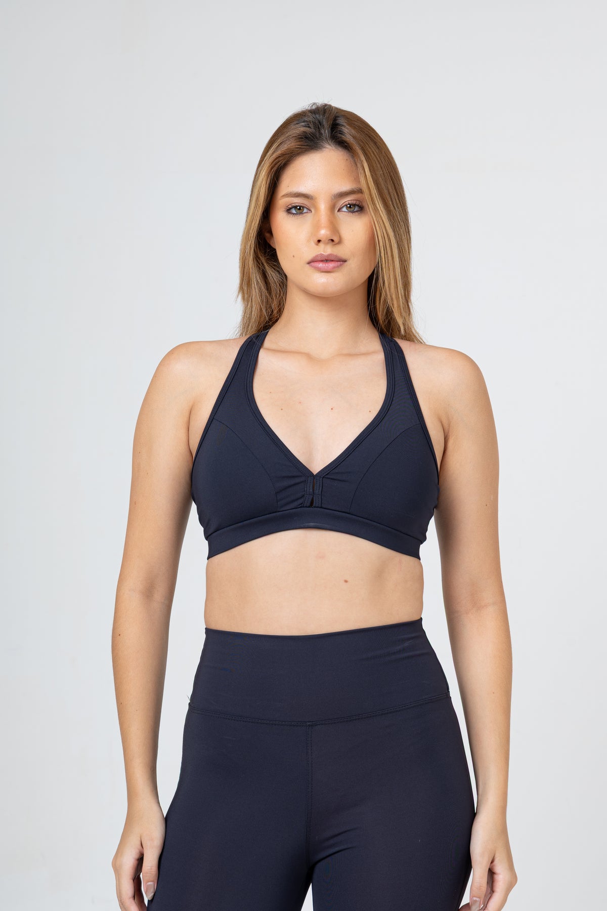 CROPPED TOP DECOTE V MOVING NADADOR PRETO