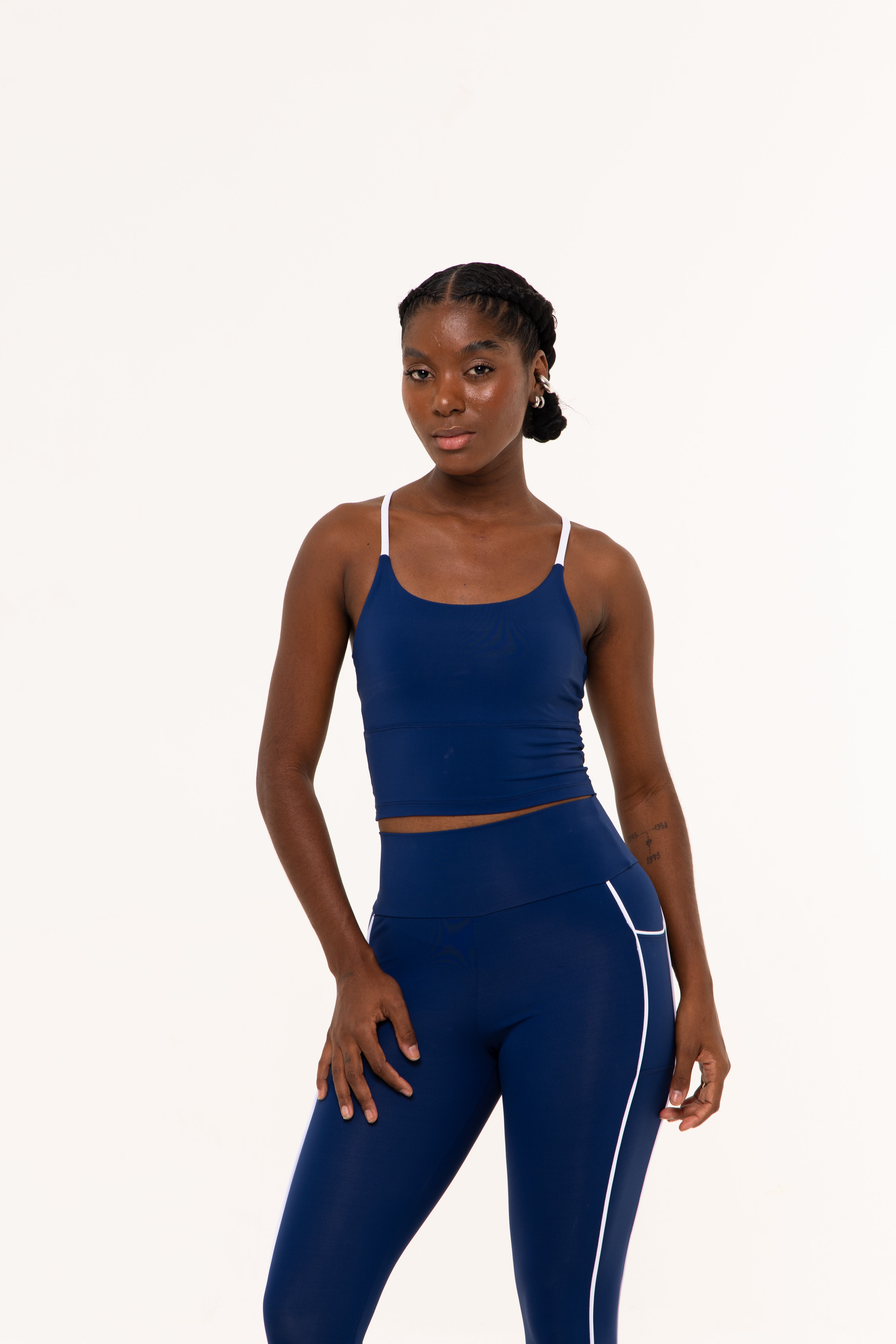 CROPPED TENNIS CLUB MAXI - ESTATE BLUE