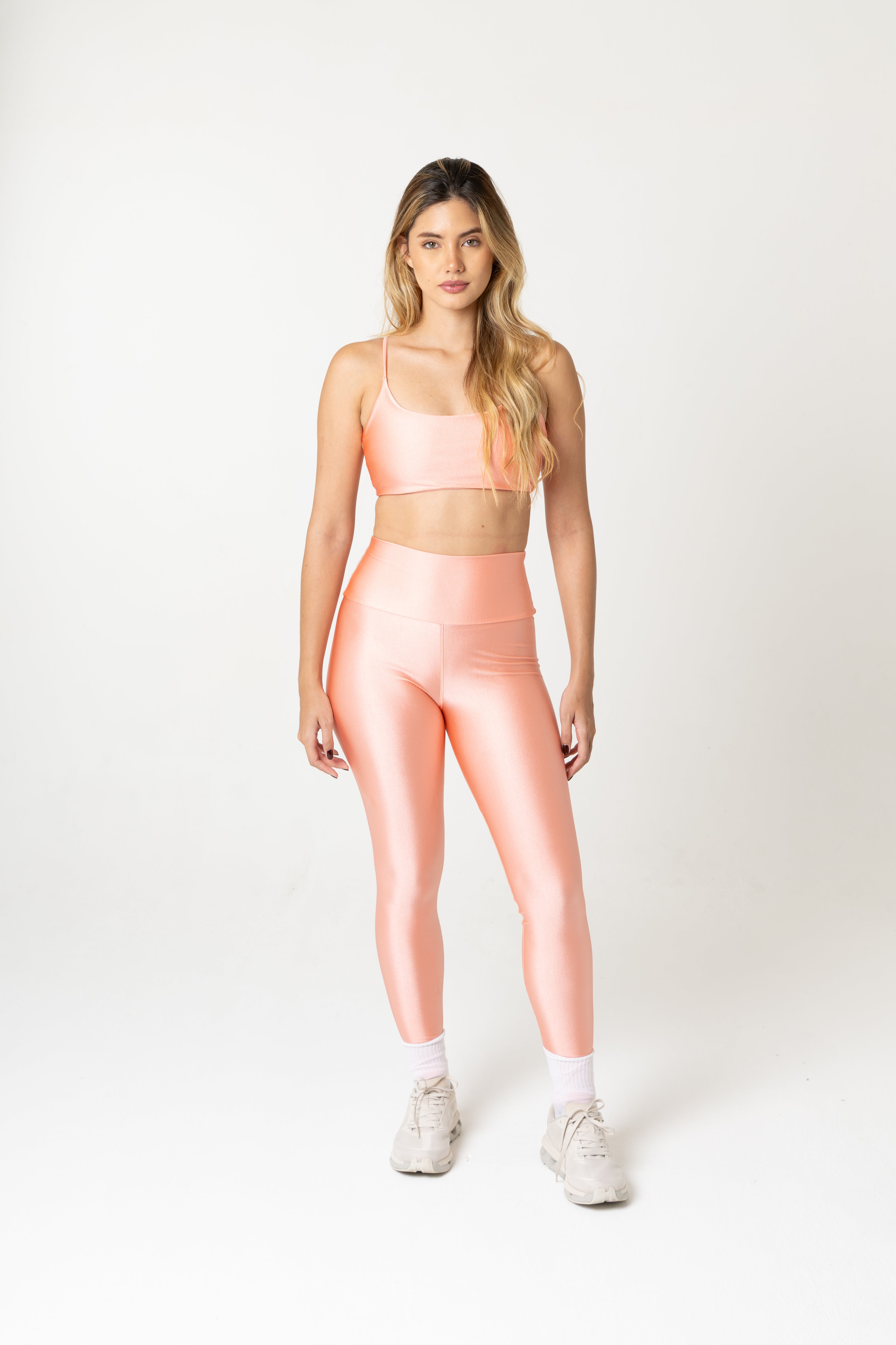 TOP ALÇA FINA GLOW PESSEGO