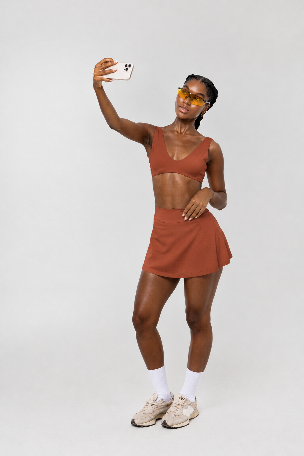 SHORT SAIA TÊNNIS TERRACOTA MARROM